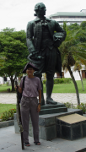 Me beside statue of Captain Francis Light