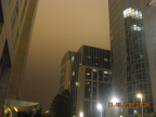 Hazy sky at night around Oriental Plaza